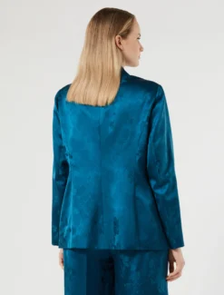 Giacca blazer jacquard - PETROLIO