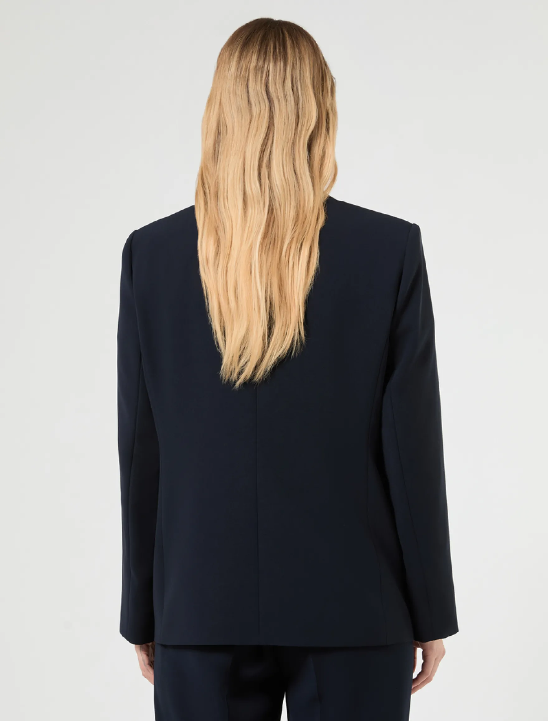 Giacca blazer monopetto in cady - BLU NOTTE