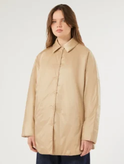Giacca imbottita in tela di nylon - BEIGE