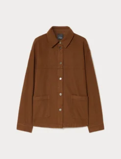 Giacca in bull di tencel e cotone - MARRONE