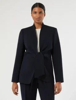 Giacca in cady con nodo - BLU NOTTE