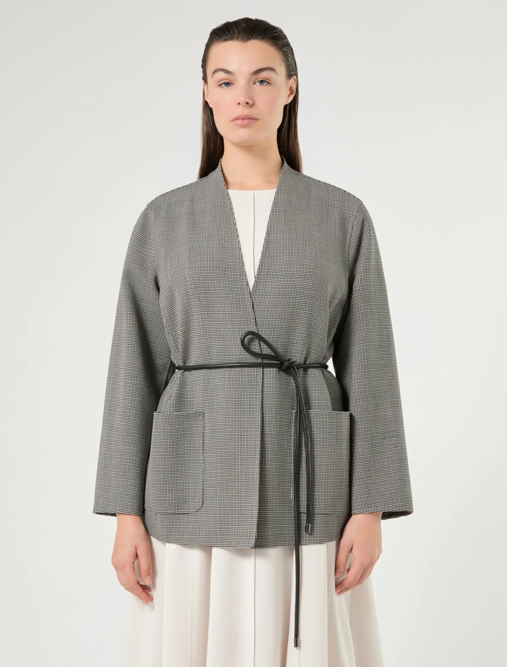 Giacca in double di lana - BIANCO NERO