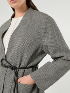 Giacca in double di lana - BIANCO NERO