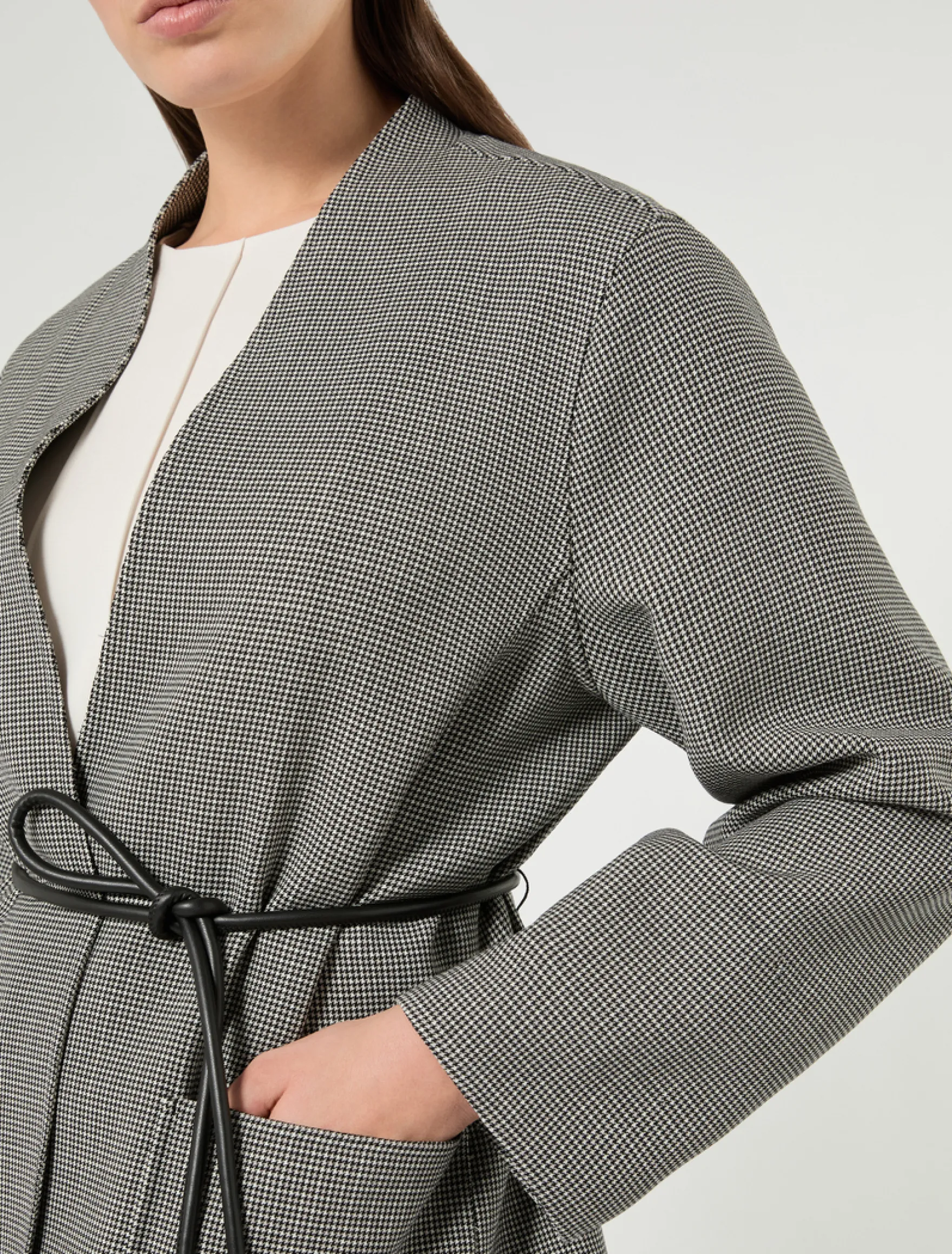 Giacca in double di lana - BIANCO NERO