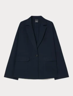 Giacca in gabardina di cotone - BLU MARINO
