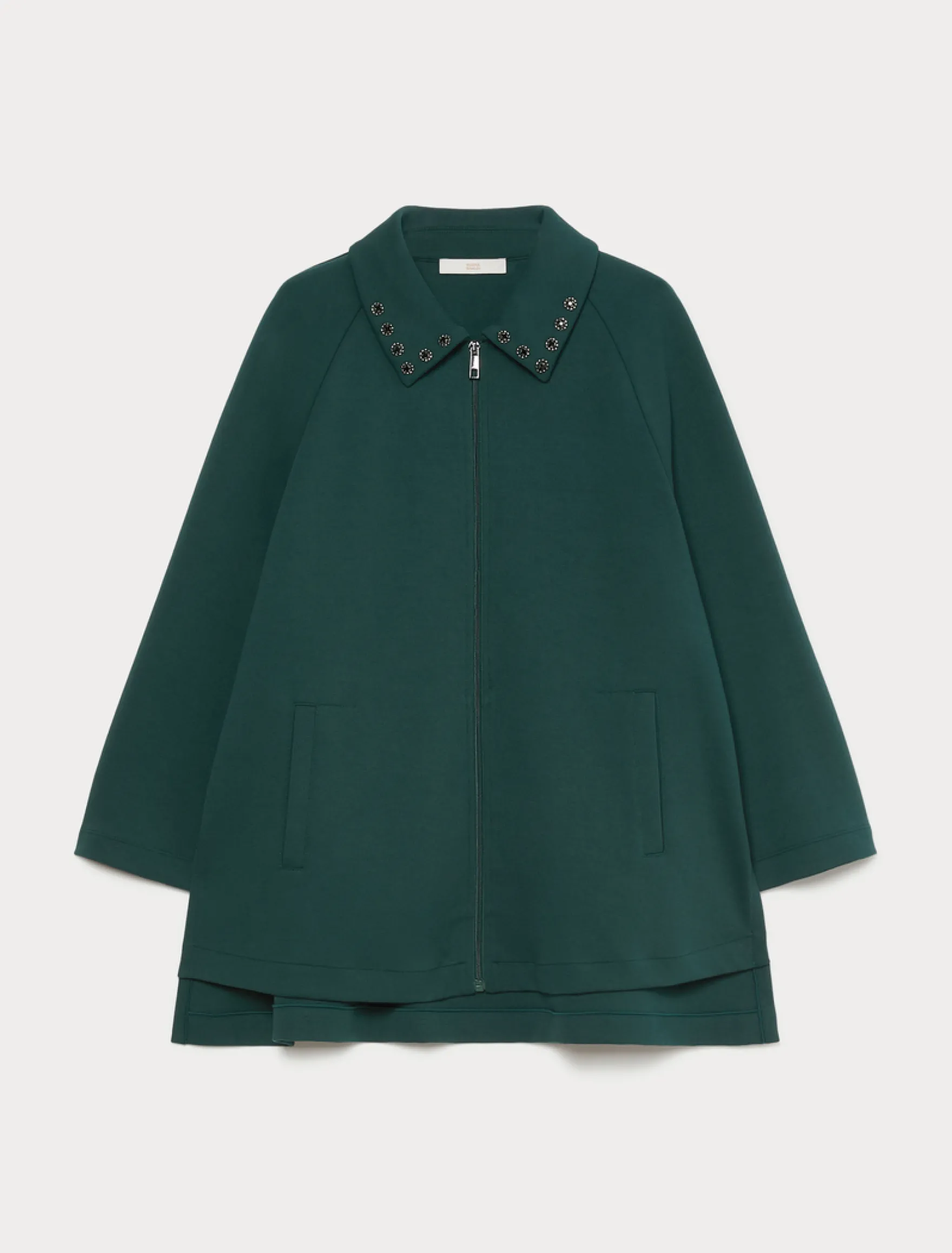 Giacca in jersey con ricamo - VERDE BOSCO