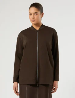 Giacca in jersey double - MARRONE SCURO