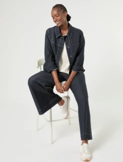 Giacca in jersey effetto denim - BLU NOTTE