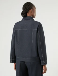 Giacca in jersey effetto denim - BLU NOTTE