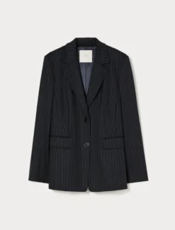 Giacca in jersey jacquard - BLU NOTTE