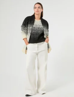 Giacca in maglia jacquard - NERO