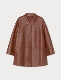 Giacca in nappa e jersey - MATTONE ROSSO