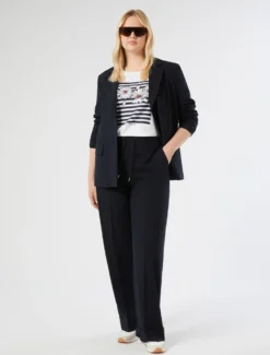 Giacca in tela stretch - BLU NOTTE