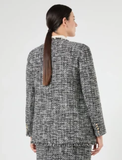 Giacca in tessuto ammagliato - NERO BIANCO