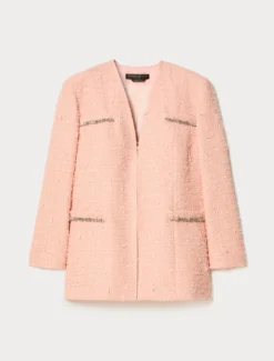 Giacca in tessuto armaturato con ricami - ROSA