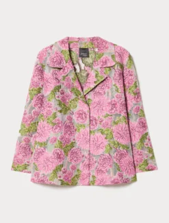 Giacca jacquard a fiori - ROSA
