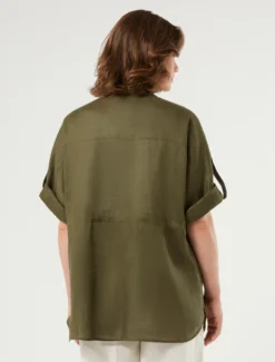 Giacca shariana in lino - VERDE KAKI