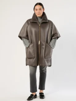 Giaccone a mantella reversibile - GRIGIO MEDIO