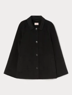 Giaccone in panno double - NERO