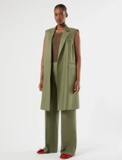 Gilet in lino - VERDE OLIVA