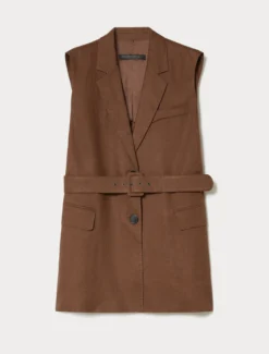 Gilet in tela di lino - CACAO