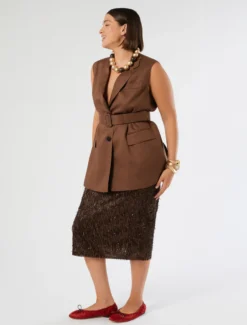 Gilet in tela di lino - CACAO