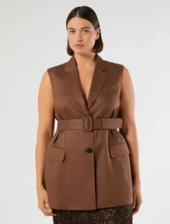 Gilet in tela di lino - CACAO