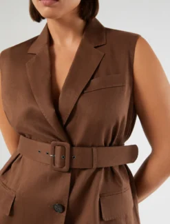 Gilet in tela di lino - CACAO