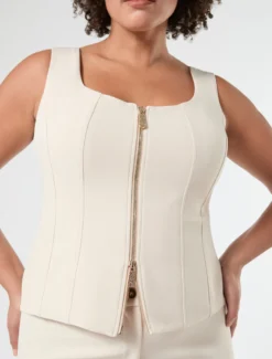 Gilet in tessuto diagonale - ALBINO