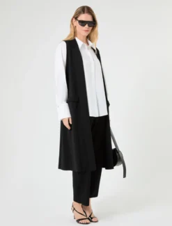 Gilet in viscosa opaca - NERO