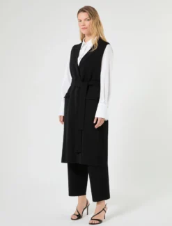 Gilet in viscosa opaca - NERO