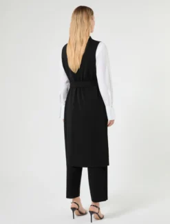 Gilet in viscosa opaca - NERO