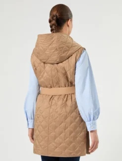 Gilet reversibile in jersey scuba e nylon - CAMMELLO