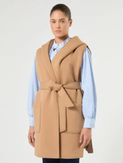 Gilet reversibile in jersey scuba e nylon - CAMMELLO