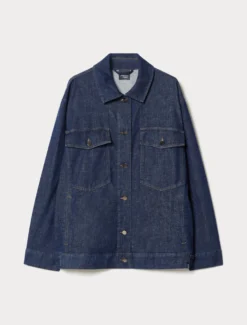 Giubbino in denim stretch - BLU NOTTE