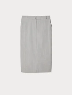 Gonna a tubino in twill - GRIGIO MEDIO