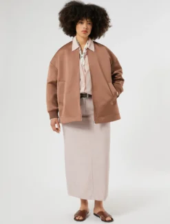 Gonna a tubino in twill - ROSA SFUMATO