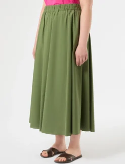 Gonna in cotone - VERDE OLIVA