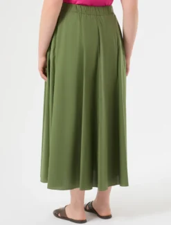 Gonna in cotone - VERDE OLIVA
