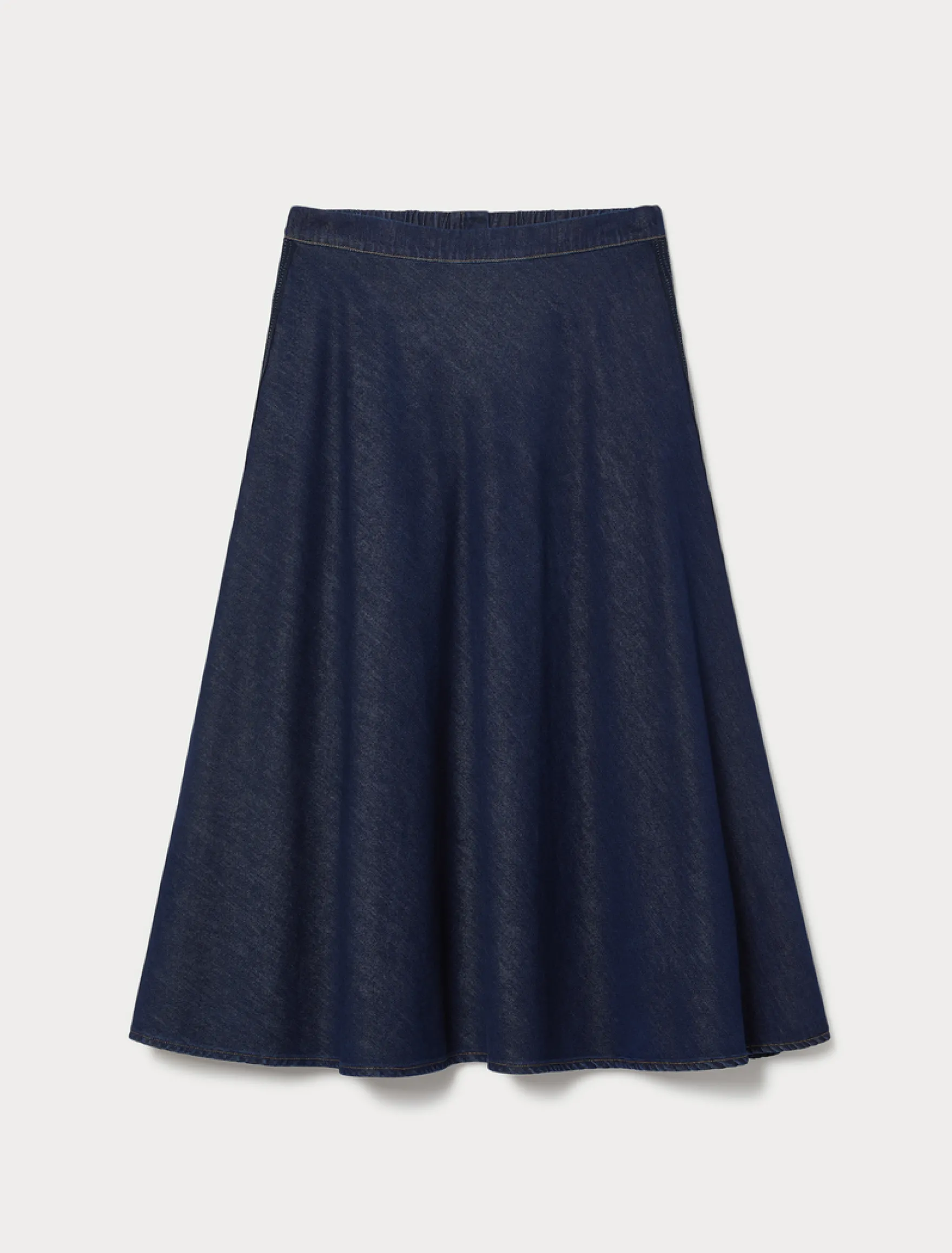 Gonna in denim con ricamo - BLU NOTTE