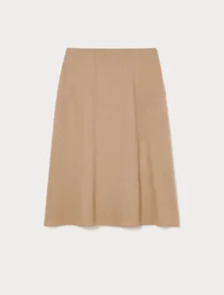 Gonna in flanella stretch - CAMMELLO