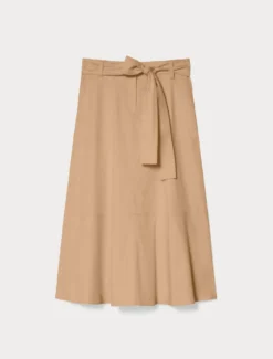 Gonna in gabardina di cotone stretch - BISCOTTO