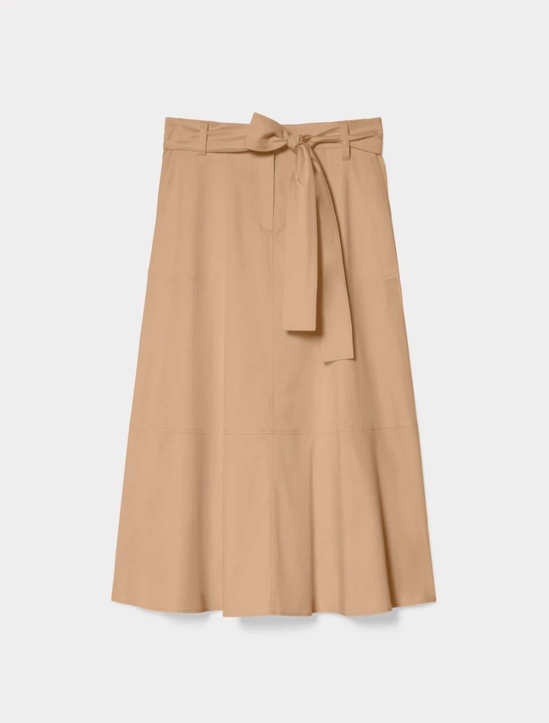 Gonna in gabardina di cotone stretch - BISCOTTO