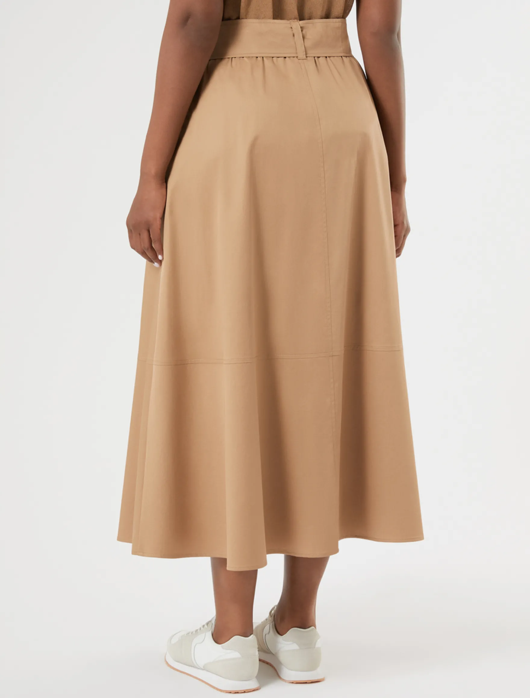 Gonna in gabardina di cotone stretch - BISCOTTO