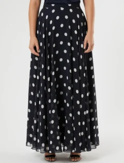 Gonna in georgette - BLU MARINO