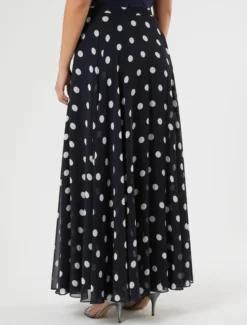 Gonna in georgette - BLU MARINO