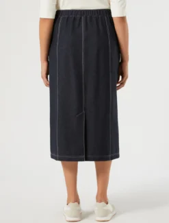 Gonna in jersey denim - BLU NOTTE
