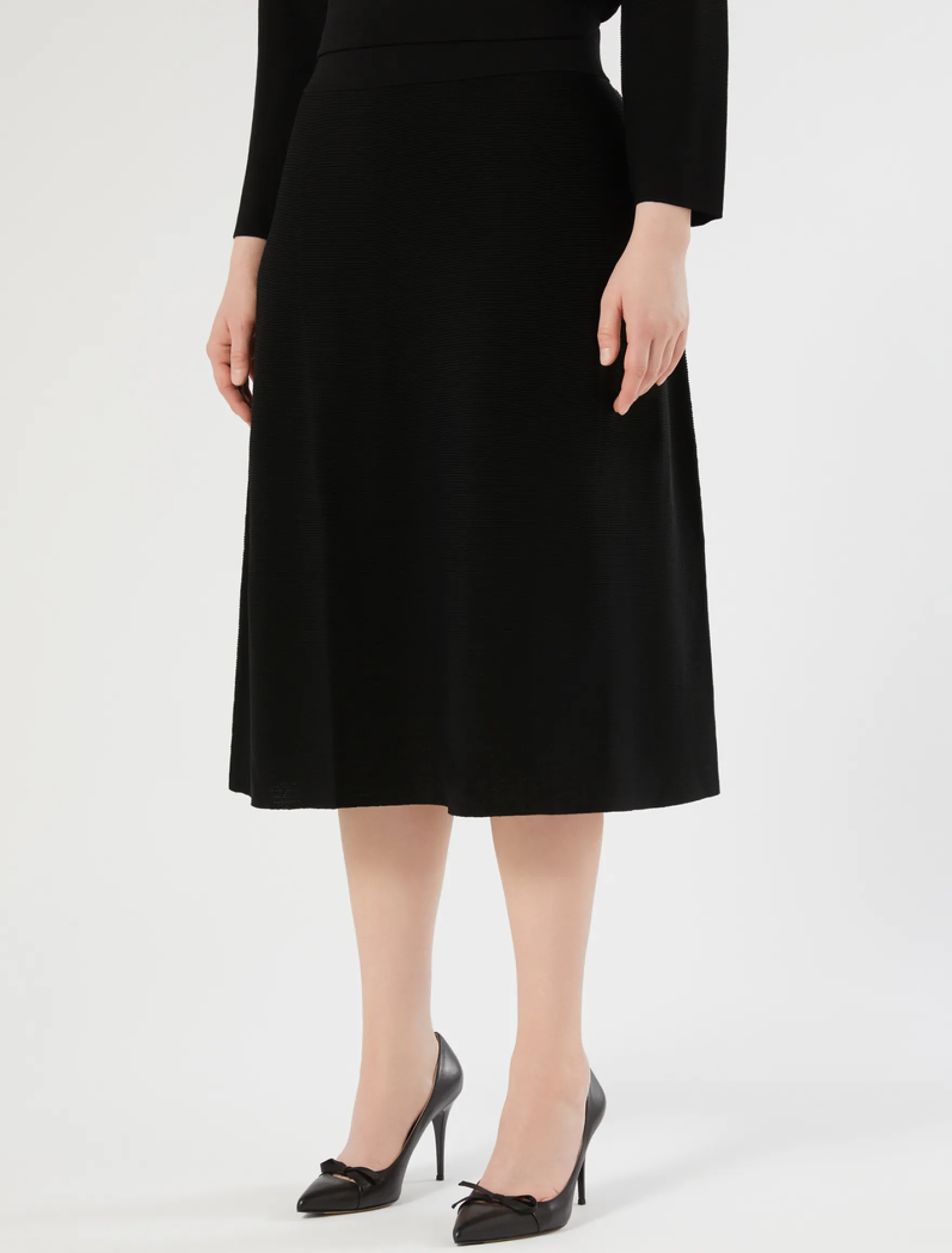 Gonna in maglia di viscosa - NERO