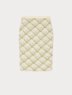 Gonna in maglia jacquard - BIANCO AVORIO