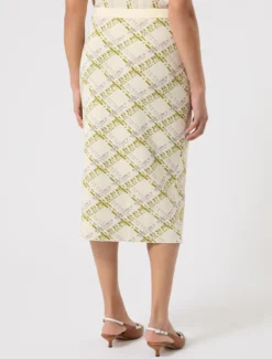 Gonna in maglia jacquard - BIANCO AVORIO